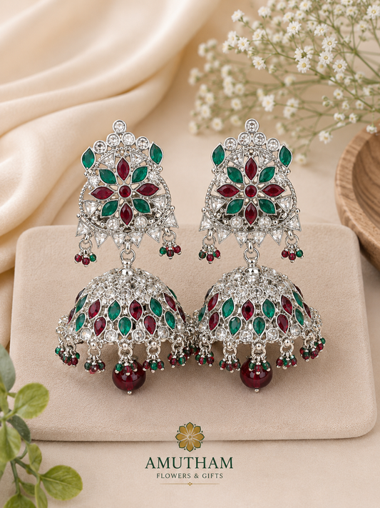 ✨ Premium Silver-Plated Jhumkas ✨